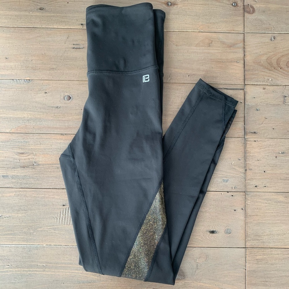 Bandier gold sparkles high quality leggings NWOT